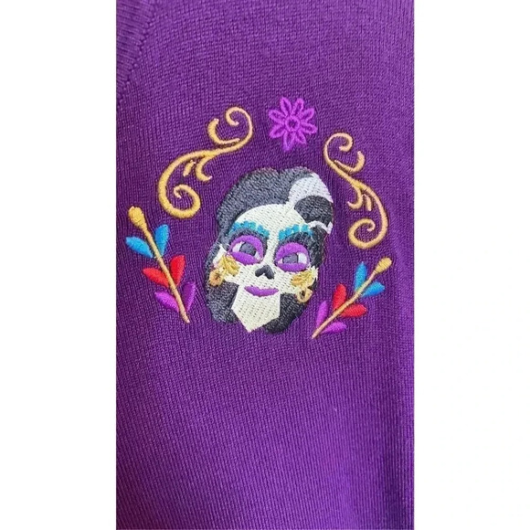 Disney Womens Purple Authentic Coco Mama Imelda Button Cardigan Sweater Size 2XL - Picture 3 of 14
